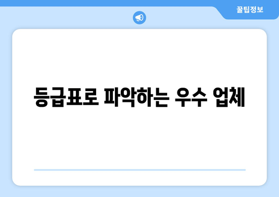 등급표로 파악하는 우수 업체