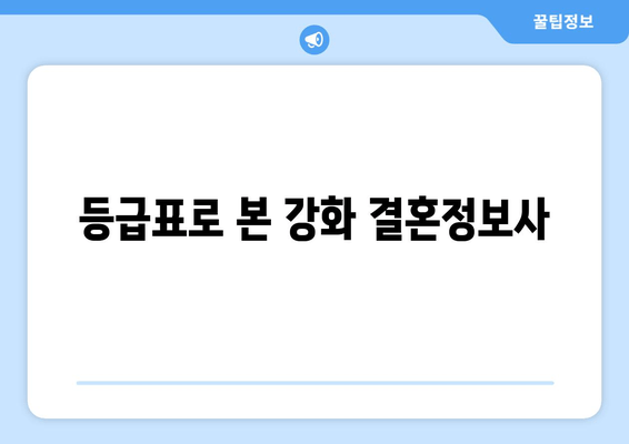 등급표로 본 강화 결혼정보사