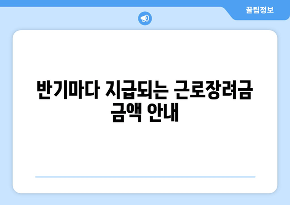 반기마다 지급되는 근로장려금 금액 안내