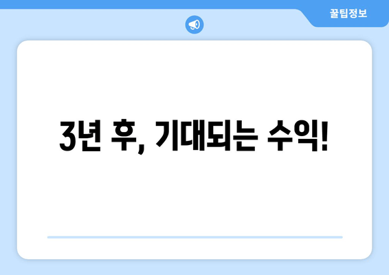 3년 후, 기대되는 수익!