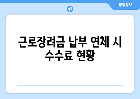 근로장려금 납부 연체 시 수수료 현황