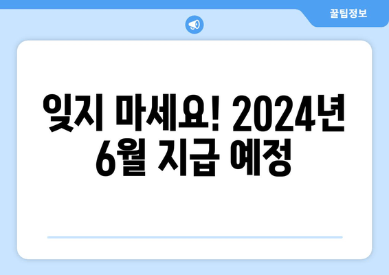 잊지 마세요! 2024년 6월 지급 예정