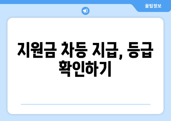 지원금 차등 지급, 등급 확인하기