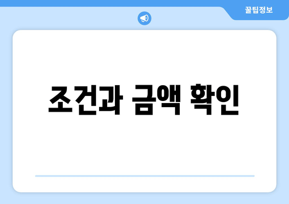 조건과 금액 확인