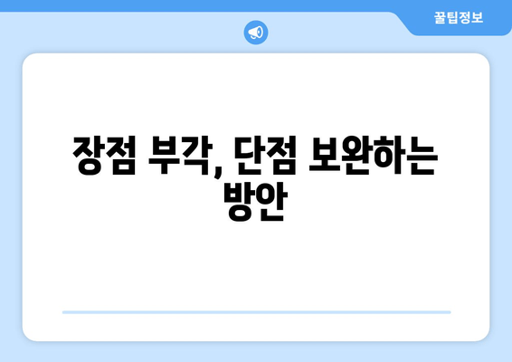 장점 부각, 단점 보완하는 방안