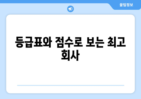 등급표와 점수로 보는 최고 회사