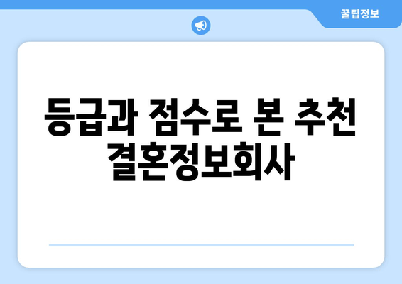 등급과 점수로 본 추천 결혼정보회사