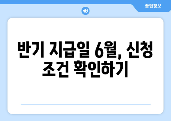 반기 지급일 6월, 신청 조건 확인하기