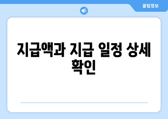 지급액과 지급 일정 상세 확인