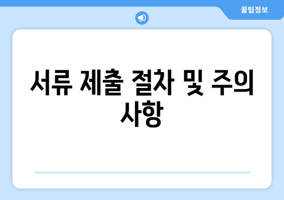 서류 제출 절차 및 주의 사항