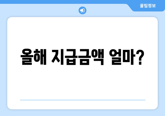 올해 지급금액 얼마?