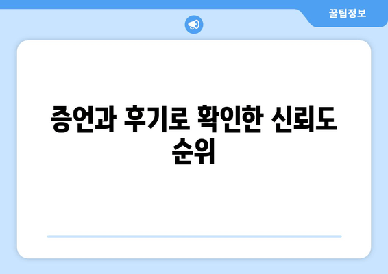 증언과 후기로 확인한 신뢰도 순위