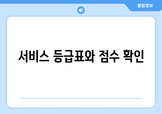 서비스 등급표와 점수 확인