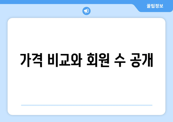 가격 비교와 회원 수 공개