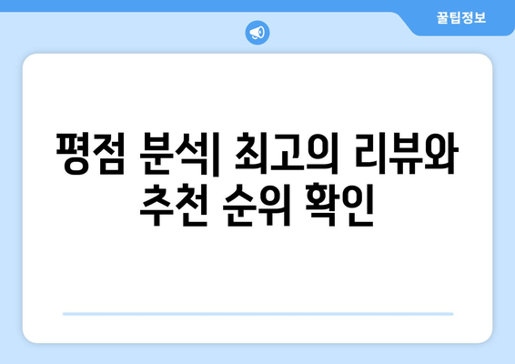 평점 분석| 최고의 리뷰와 추천 순위 확인