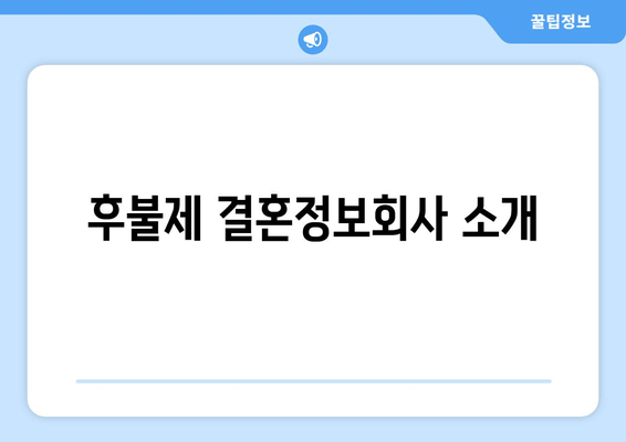 후불제 결혼정보회사 소개