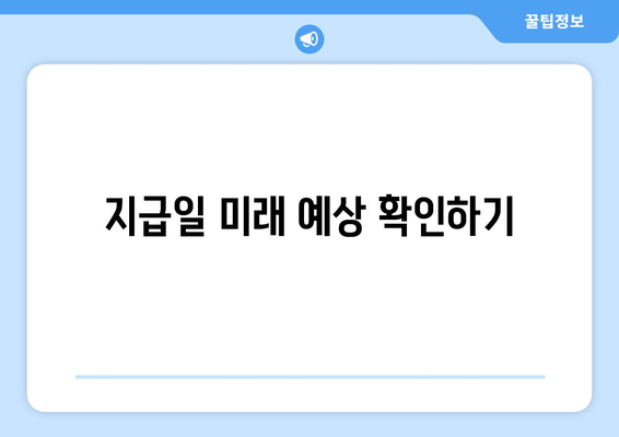 지급일 미래 예상 확인하기