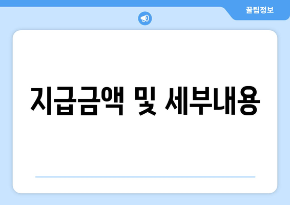 지급금액 및 세부내용