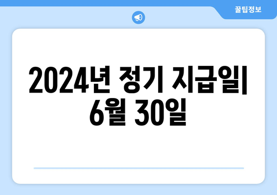 2024년 정기 지급일| 6월 30일