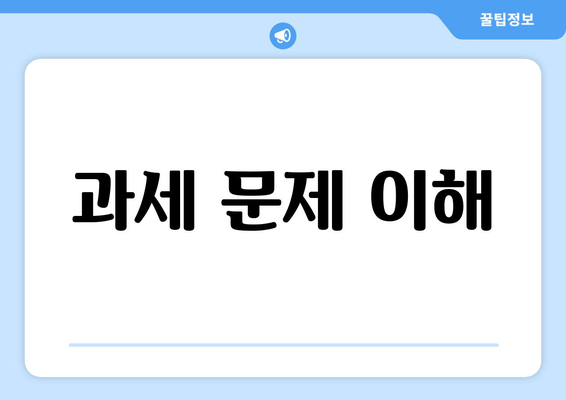 과세 문제 이해