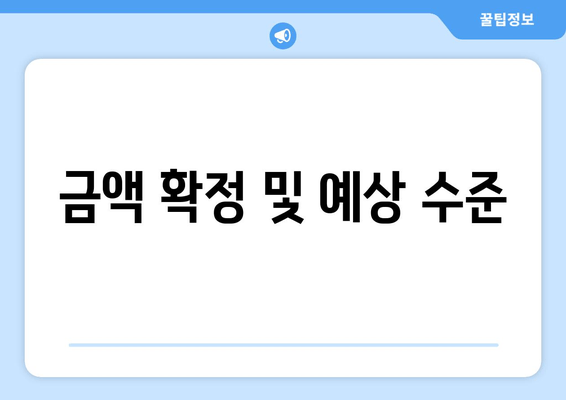 금액 확정 및 예상 수준