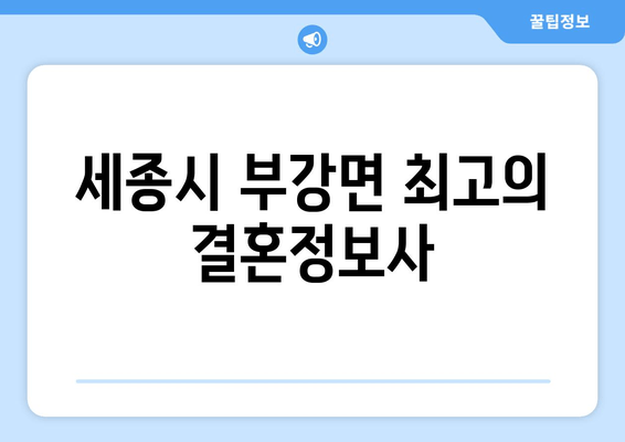 세종시 부강면 최고의 결혼정보사