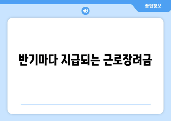 반기마다 지급되는 근로장려금