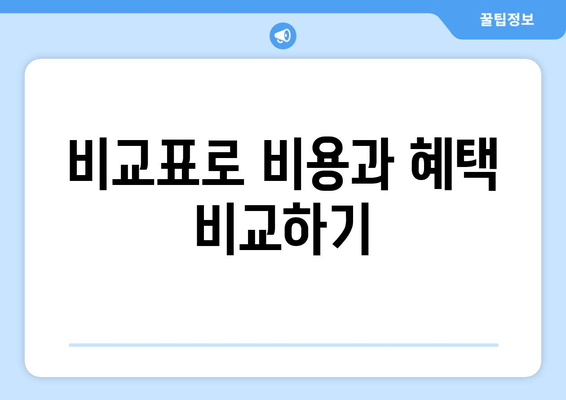 비교표로 비용과 혜택 비교하기