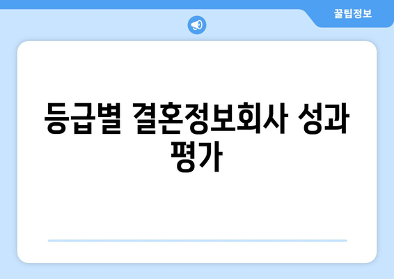 등급별 결혼정보회사 성과 평가