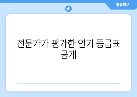 전문가가 평가한 인기 등급표 공개