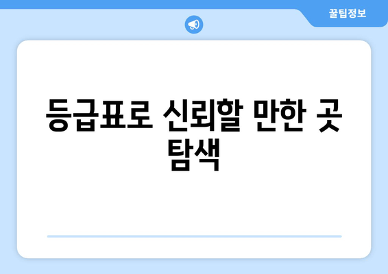 등급표로 신뢰할 만한 곳 탐색