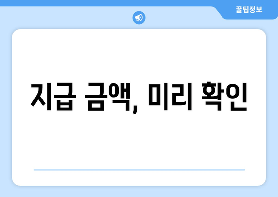 지급 금액, 미리 확인