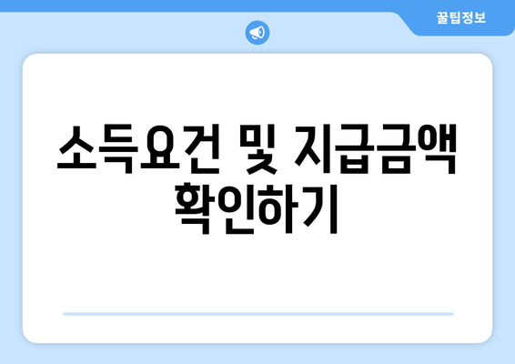 소득요건 및 지급금액 확인하기