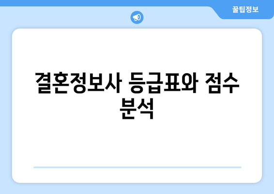 결혼정보사 등급표와 점수 분석