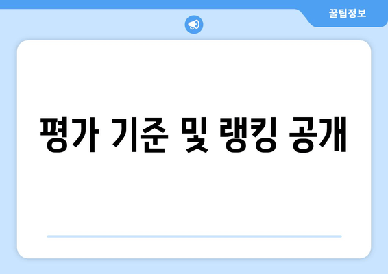 평가 기준 및 랭킹 공개