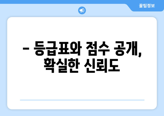 - 등급표와 점수 공개, 확실한 신뢰도