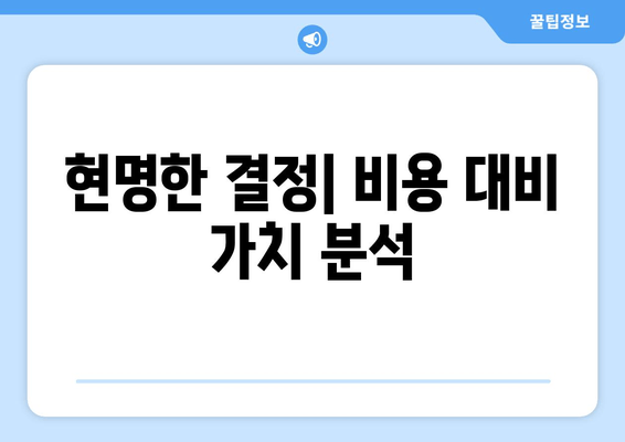 현명한 결정| 비용 대비 가치 분석