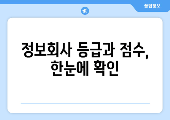 정보회사 등급과 점수, 한눈에 확인