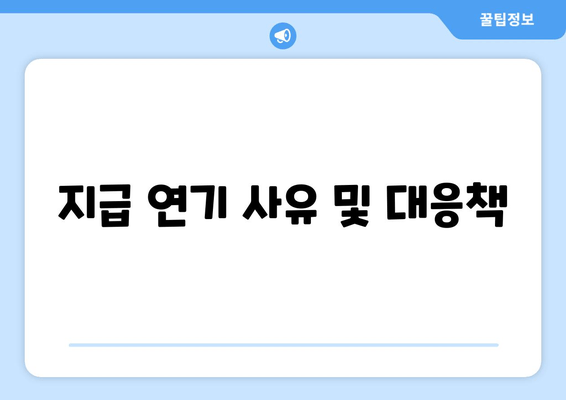 지급 연기 사유 및 대응책