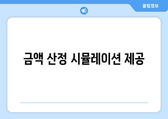 금액 산정 시뮬레이션 제공