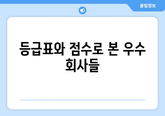 등급표와 점수로 본 우수 회사들