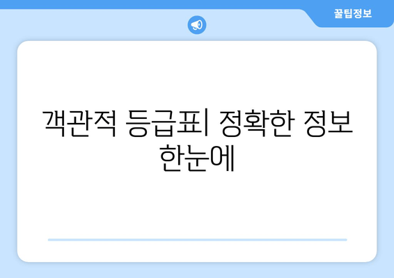 객관적 등급표| 정확한 정보 한눈에