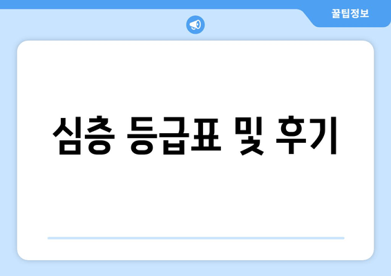 심층 등급표 및 후기