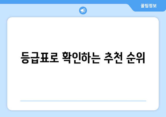 등급표로 확인하는 추천 순위