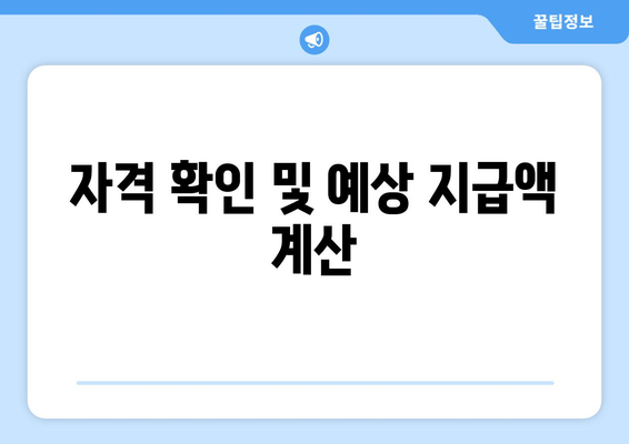 자격 확인 및 예상 지급액 계산