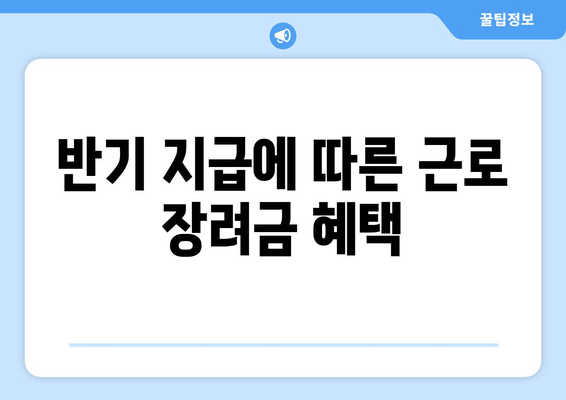 반기 지급에 따른 근로 장려금 혜택