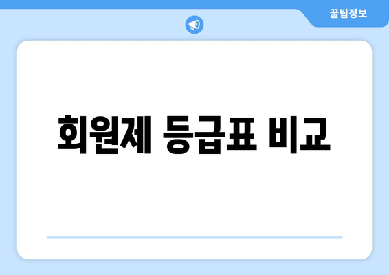 회원제 등급표 비교