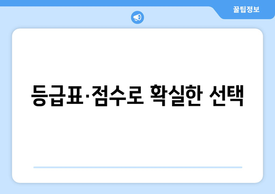 등급표·점수로 확실한 선택