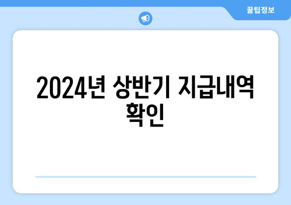 2024년 상반기 지급내역 확인