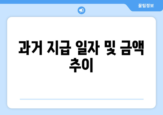 과거 지급 일자 및 금액 추이